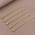Alfileres de cabeza redonda chapados en oro 18K para creación de joyería artesanal - Alfiler de Cabeza de Bola (T248)