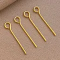 Elegantes alfileres de ojo en cobre bañado en oro de 18K para creación de joyas DIY - Alfiler de Ojo (T74)
