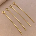 Alfileres de ojo premium de cobre bañados en oro de 18K para joyería, acabado dorado - Alfiler de ojo (T82)