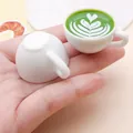 Close-up of a miniature resin coffee cup featuring a detailed heart latte art pattern - Three-Layer Heart Latte Art (24791) / Green
