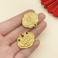 Ancient gold style abacus and ruyi lock charm pendants for DIY jewelry accessories - Tri-Color Ruyi Abacus Lock (22501) / 1 Piece (28x25mm)