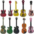 Set mit 10 bunten Acryl-Miniaturgitarren und Violinen-Anhängern für DIY-Hip-Hop-Schmuck - Gemischte 10 Stk Acryl Musik Gitarre Serie (SN1460)
