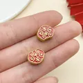 Chinese style red enamel cloud bead with auspicious characters for DIY jewelry making - Auspicious Cloud Peace (22516) / 1 Piece/Pack