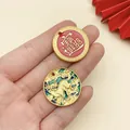 Ancient gold style Qilin and wealth character enamel charms for DIY jewelry making - Double-Sided Kylin Lucky Coin (22582) / 1 Piece/Pack (25x25mm)