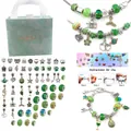 Komplettes grünes DIY-Bettelarmband-Schmuckset für Kinder inklusive Geschenktüte - Grün Armband Set-HK540