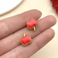 Handgefertigte rote Emaille-Apfelperlen für die DIY-Armband-Schmuckherstellung - Roter Apfel (22702)