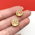 Gold-plated enameled lucky star charms for DIY bracelet and necklace jewelry making - Double-Sided Lucky Star (22686) / 1 Piece (11x11mm)