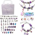 DIY Bettelarmband-Set für Kinder mit lila Perlen und dekorativer Geschenkbox - Lila Armband Set-HK541