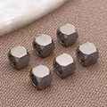 Sechs gunmetal-graue quadratische Edelstahl-Abstandshalter für DIY-Schmuckzubehör - Quadratische Perle (T2592)