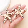 Colgante de estrella de mar de acrílico con manchas para accesorios de joyería DIY - Estrella de Mar Oceánica (27401) / 1 Pieza (48x45mm) / Marrón