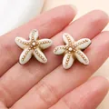 Dijes de estrella de mar vintage de acrílico blanco y marrón para joyería artesanal - Estrella de mar (27357) / 1 pieza (17x17mm) / Marrón