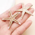 Colgantes de estrella de mar acrílica con rayas blancas y marrones para bisutería - Estrella de mar (27394) / 1 Pieza (39x41mm) / Marrón