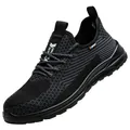 Zapatos de seguridad de punto transpirable con puntera reforzada y suela antipinchazos. - 39 / Negro