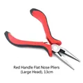 Profi Flachzange mit rotem Griff für DIY Schmuckherstellung Handwerk 13cm Länge - Rote Griff Große Flachzange (9358)