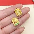 Ciondoli portafortuna in oro opaco per la creazione di gioielli fai-da-te - Piccolo Buddha Portafortuna (18465) / 1 Pezzo (11x17mm)