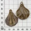 Marbled brown acrylic shell scallop pendants for DIY jewelry and home decor projects - Acrylic Shell (17280) / 1 Piece (30x38mm) / Brown And White Texture