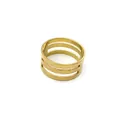 Moderner minimalistischer goldfarbener Ring mit elegantem dreifachem Hohlband-Design - Gold Biegering Öffner Werkzeug (9367)