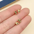 Μίνι κινέζικο κόσμημα DIY σε σχήμα κυπρίνου με πολύχρωμες λεπτομέρειες σμάλτου - Μικρή χάντρα διαχωριστικό Κυπρίνος Κοΐ(22410) / 1 Τεμάχιο (8x5mm, Τρύπα 2mm) / Χρυσό