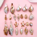 Acrylic marbled seashell and starfish charms for DIY crafts and wind chimes - Mixed Ocean Elements Charms (SN544) / 22 Pieces/Pack (2 Each of 11 Styles)