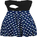 Abito premaman senza maniche a pois per l'allattamento in blu scuro e nero elegante - Pois Neri e Blu
