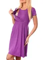Détail de robe d'allaitement violette montrant l'ouverture pratique pour nourrir le bébé - S / Robes / Violet