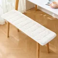 Morbido cuscino per panca in flanella bianca con trapuntatura spessa - Stile a Costine (Bianco Crema) / 30x100cm