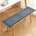 Coussin de banc en velours côtelé gris, épais et antidérapant pour table à manger - Style avec Étiquette / 30*100cm / Gris foncé