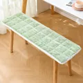 Cuscino lungo in flanella verde chiaro per panca con trama trapuntata e bordo in corda - Stile a Costine (Verde) / 30x100cm / Verde