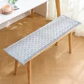 Coussin de banc long en velours côtelé gris épais avec motif matelassé carré sur bois - Style avec Étiquette / 30*100cm / Gris clair