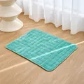 Zachte turquoise flanellen slaapmat voor huisdieren met vierkant gewatteerd design - 30*40cm / Groen
