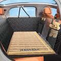 Housse de siège auto matelassée pour chien avec tapis en peluche et poche de rangement en filet - 130*63CM / Kaki