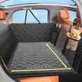 Housse de siège arrière de voiture matelassée pour animaux avec fenêtre en maille et taille - 130*63CM / Gris foncé