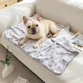 Manta suave de forro polar para mascotas con diseño de huellas de perro - 40*60cm / Huellas de patas grises