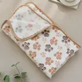Weiche Plüsch-Haustierdecke mit süßen braunen und grauen Pfotenabdruckmustern für Hunde - Pfotenabdruck Cremeweiß / 40*60cm