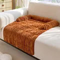 Weiche braune Plüsch-Haustiersofamatte mit Cord-Textur für gemütliche Hunde und Katzen - 70*90cm / Braun