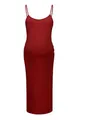 Robe longue de maternité bordeaux à fines bretelles pour un été élégant et confortable - S / Robes / Bordeaux