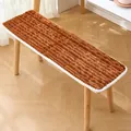 Cuscino per panca in flanella marrone ispessito con trama a strisce e bordo in corda - Stile a Costine (Caffè) / 30x100cm / Marrone