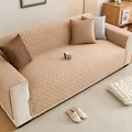 Textured corduroy sofa cover in beige with anti-slip design for modern living room decor. - 90x70cm / Khaki