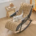Plüsch Schaukelstuhlauflage mit verdicktem braunem Cordgewebe für Komfort - 50x180cm / Khaki