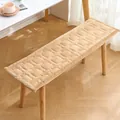Coussin de banc long en velours côtelé kaki épais avec motif de carrés matelassés - Style Petit Cube / 30*100cm / Kaki