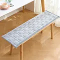 Coussin de banc matelassé en velours côtelé bleu clair pour chaises de salle à manger - Style Petit Cube / 30*100cm / Gris clair