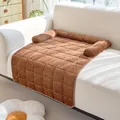 Brown corduroy pet sofa protector with raised bolster bolsters - 70*90cm / Brown