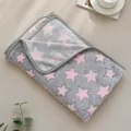 Hochwertige weiche graue Haustierdecke mit süßem rosa Sternenmuster für Hunde und Katzen - Rosa Sterne auf grauem Hintergrund / 40*60cm