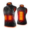 Gilet riscaldante intelligente USB nero da donna con varie zone di calore attive - Taglia S / Nero