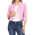 Boléro court rose chic pour femme, veste ouverte élégante pour superposition - Rose