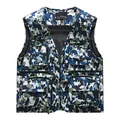 Men's outdoor quick-dry multi-pocket fishing vest in professional blue camouflage pattern - 3XL / Tops / Camo Blue