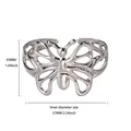 Detail view of silver butterfly open bangle with inner diameter measurement of 57mm. - Hollow Butterfly Style (P122138) / Silver