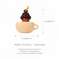 Dachshund dog in teacup 3D copper charm pendant with cute heart sunglasses detail - Cloud Cup Sweater Dachshund (No.7) Pendant Only (Without Chain)