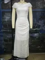Elegant white slim fit maxi dress featuring a draped neck and ruched waist detail - 3XL / Dresses / White