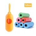 Gele draagbare hondenpoepzakjesdispenser met ophanghaak en gekleurde navulrollen - 14cmx4cm / Oranje